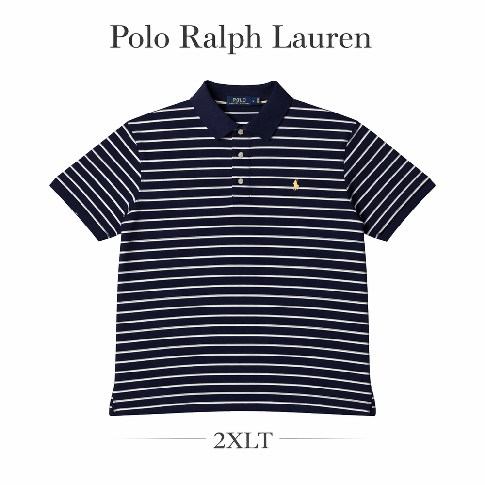 Polo Ralph Lauren Striped Polo Shirt 2XLT Navy White